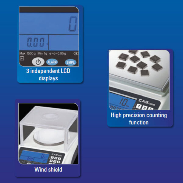 CAS, MWP-C-H series - 0.05g - 3000g - Precision Counting & Weighing Balance - Image 2