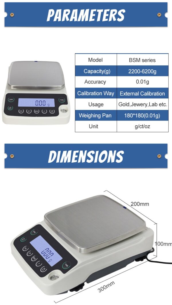 Metra BSM - 2.2~6.2kg/ 0.01g (10mg) - Precision balance - Image 5