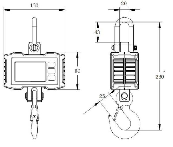 SENS S Series - 100 Kg, 300 Kg, 500 Kg, 1000 Kg (1 Ton) - Hanging and Crane Scale - Image 4