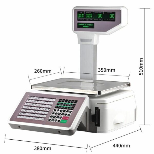 Metra, TMA 2015 - Pole Type - 30 kg / 10g - Retail, Price Computing & Label Printing Scale - Image 2